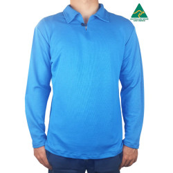 Fraser Merino Wool L/S Polo - Cobalt