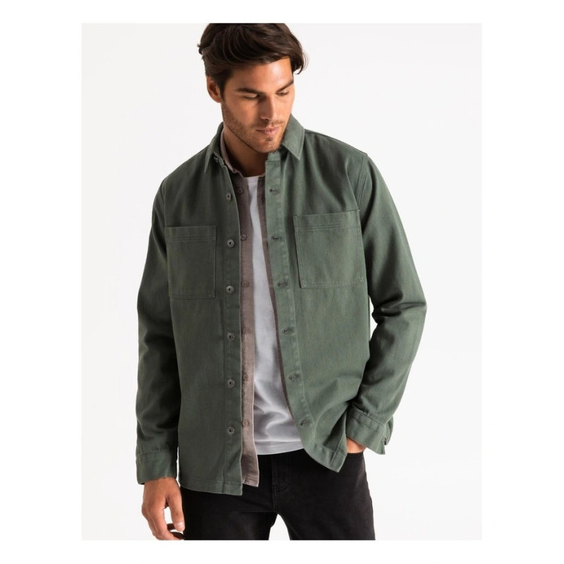 Byron Long Sleeve Utility Overshirt Sage